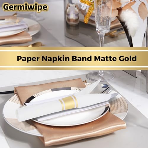 Germiwipe Matte Gold Silverware Napkin Rings 200 PCS