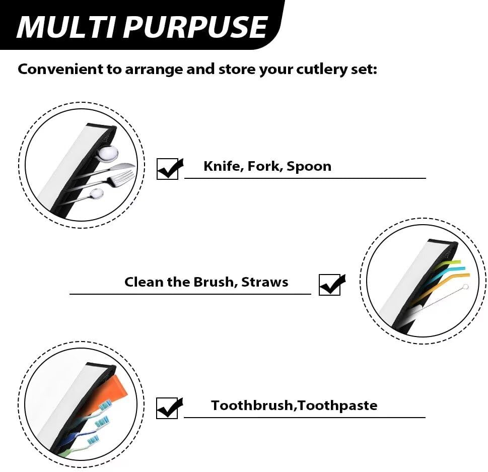 Netilgen Travel Knife Fork Spoon Organizer Bag