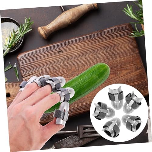 Stainless Steel Finger Guards 5-Piece Set for Safe Kitchen Tasks