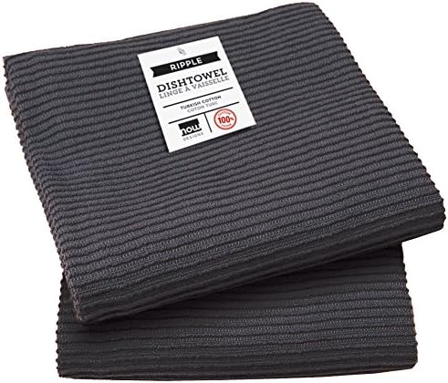 Ripple Kitchen Towel Set 2 Piece Black