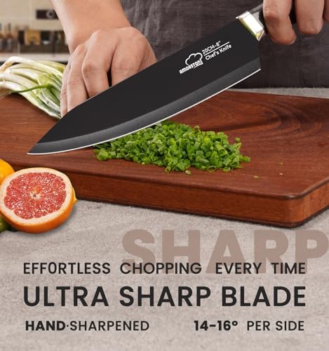 Amorston 15-Piece Knife Set with Built-in Sharpener