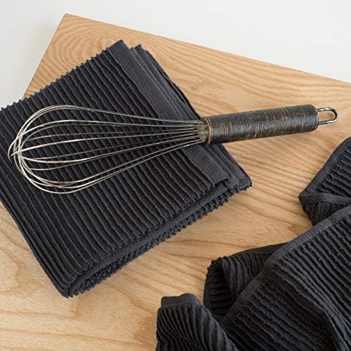 Ripple Kitchen Towel Set 2 Piece Black