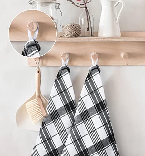 Utopia Premium Black White Dish Towels - 6 x 15x25 inches Set