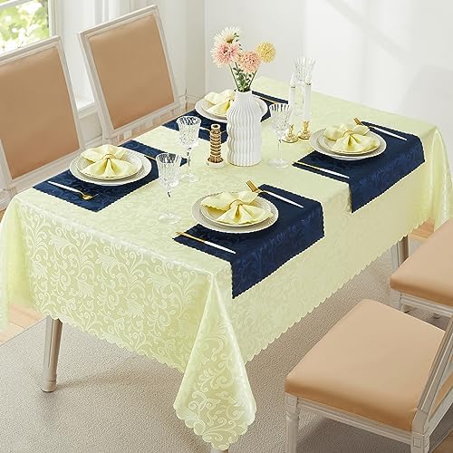 4-Piece Wave Scroll Napkins Light Yellow 17x17inch Water-Resistant