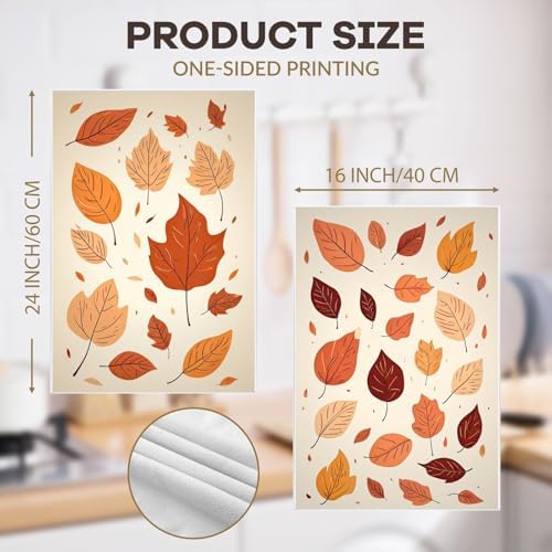 Oeught Autumn Comfort Towels Set - Soft Durable 16x24 Inch Leaf Designs