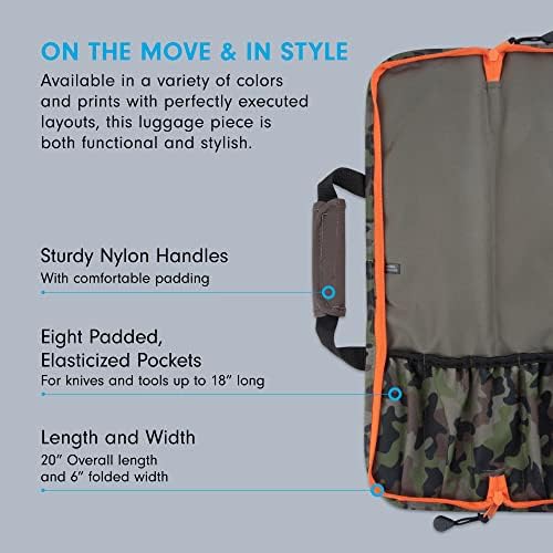 Messermeister 8-Pocket Knives Bag Reinforced Pockets Durable Stylish Holds 18 Knife