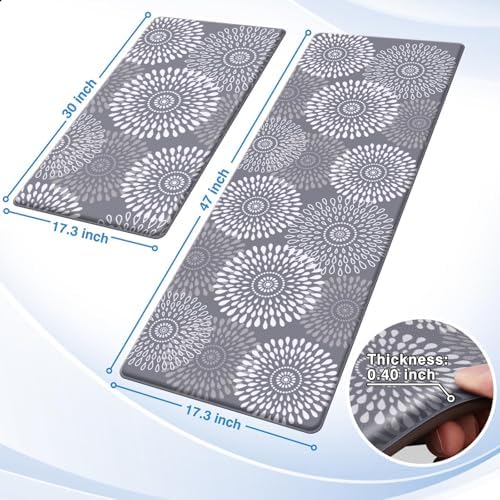 LuxStep Kitchen Anti-Fatigue Mats with Slow-Rebound Waterproof for Home Kitchen