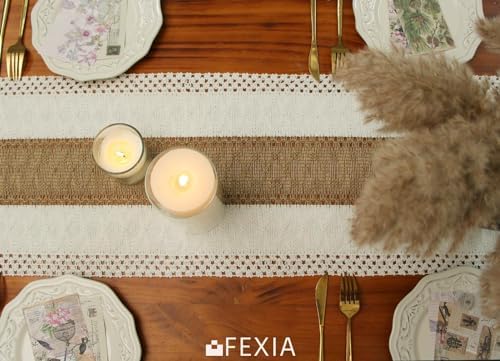 FEXIA Boho Table Runner for Rustic Christmas Decor