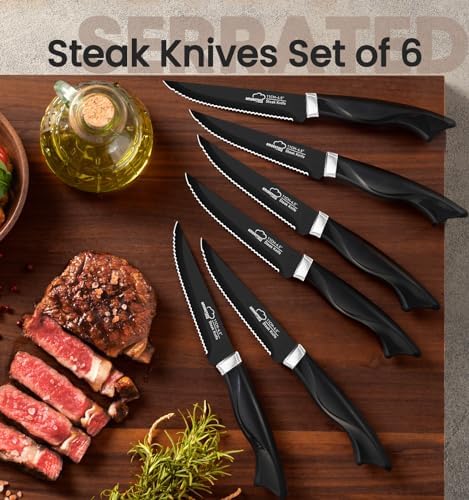Amorston 15-Piece Knife Set with Built-in Sharpener