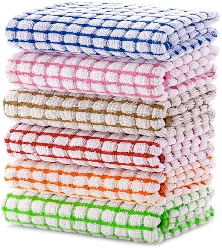 100 Cotton Kitchen Dish Towels - Soft Absorbent 16x25 Inch