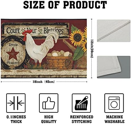 Vintage Rooster Placemats Set