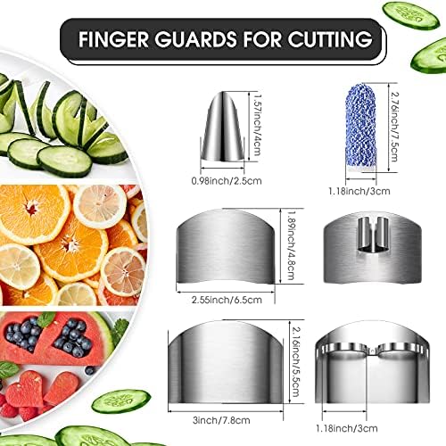 Chengu 8-Piece Stainless Steel Knife Finger Protector Set