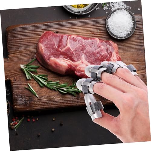 Stainless Steel Finger Protectors for Cooking and Chopping 5-Pack
