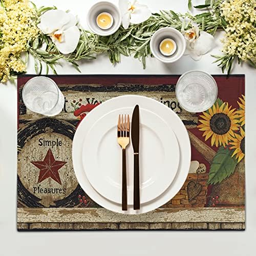 Vintage Rooster Placemats Set