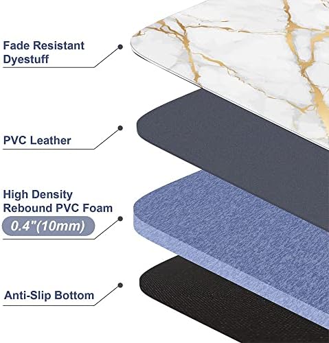 Mrcrypos Gold White Anti-Fatigue Kitchen Rugs 2-Pack