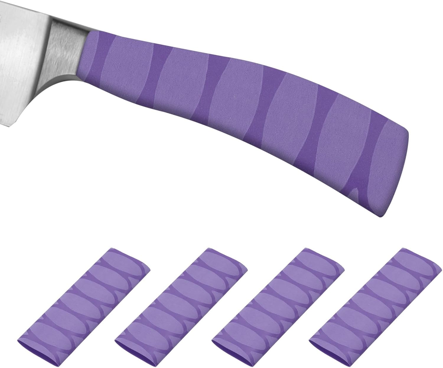 Patikil Cutting Knife Handle Heat Shrink Sleeve 4-Pack Purple Oval Pattern1299