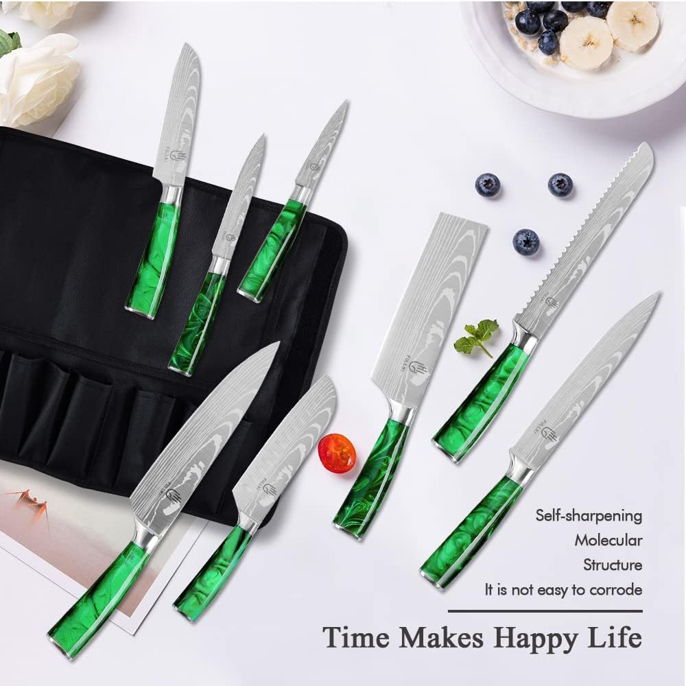 FULLHI 14-Piece Knife Set Premium German Stainless Steel Kitchen Knives