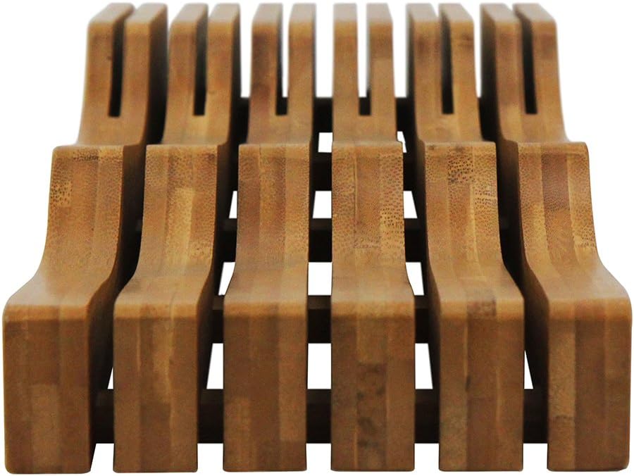 Oceanstar In-Drawer Bamboo Knife Organizer MO