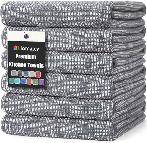 Homaxy Premium Kitchen Towels 18x28 inch 6-Pack