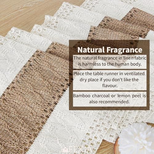 FEXIA Boho Table Runner for Rustic Christmas Decor