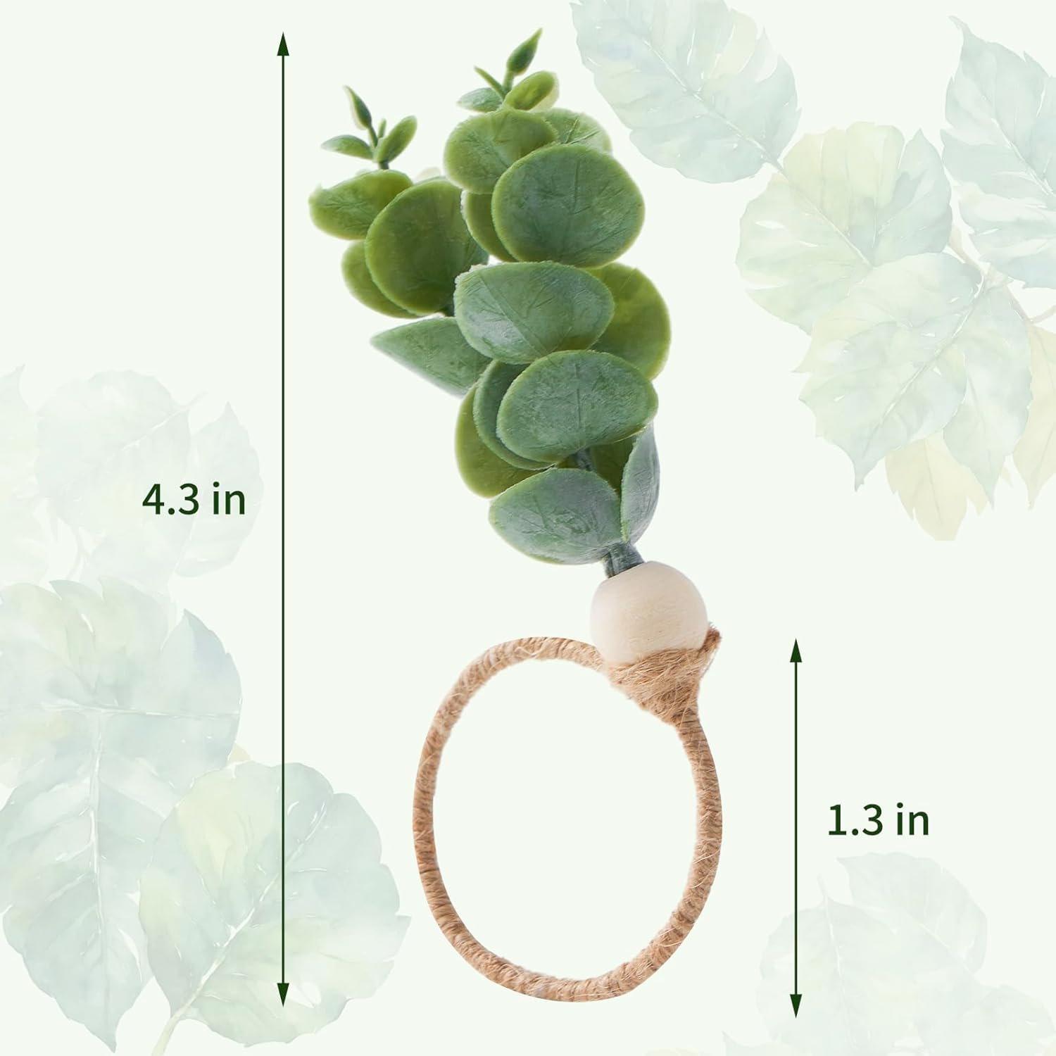 Napkin Rings Set of 6 Wood Bead Farmhouse