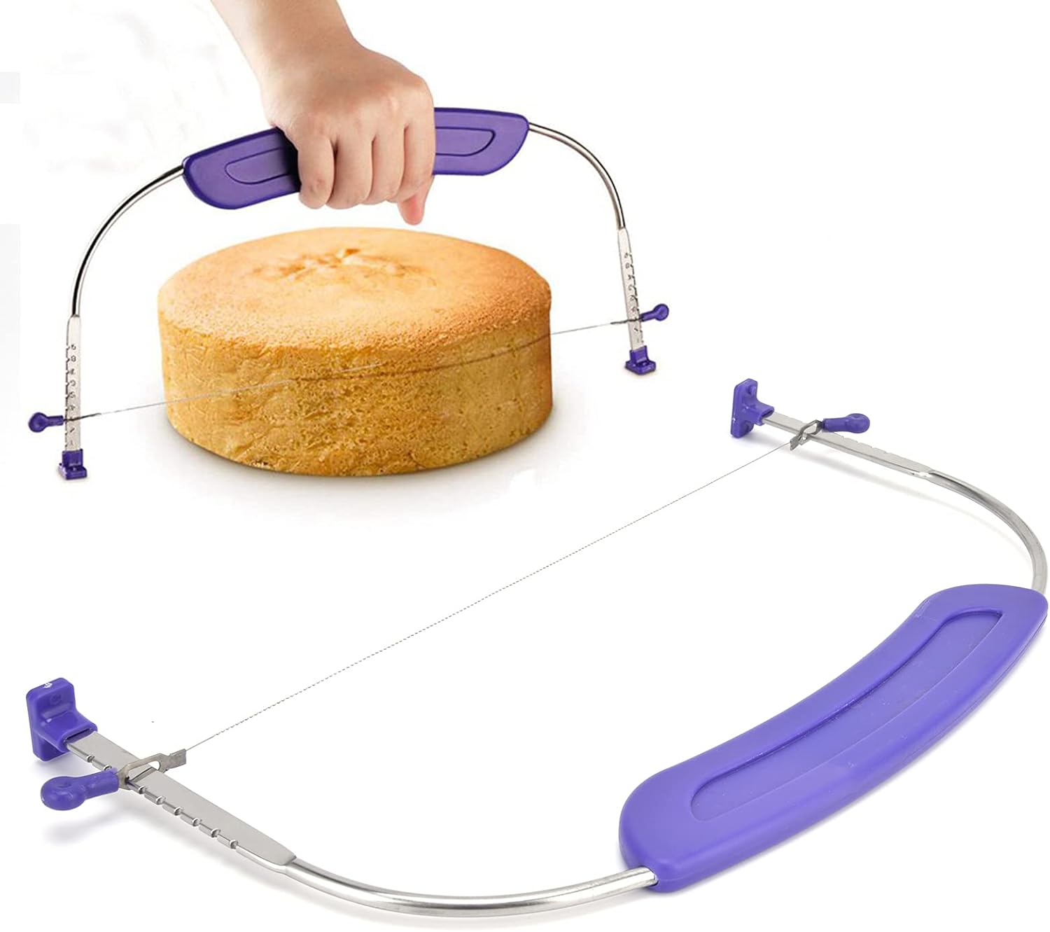 Adjustable Professional Cake Slicer with Anti-Slip Handles Stainless Steel for Bakers