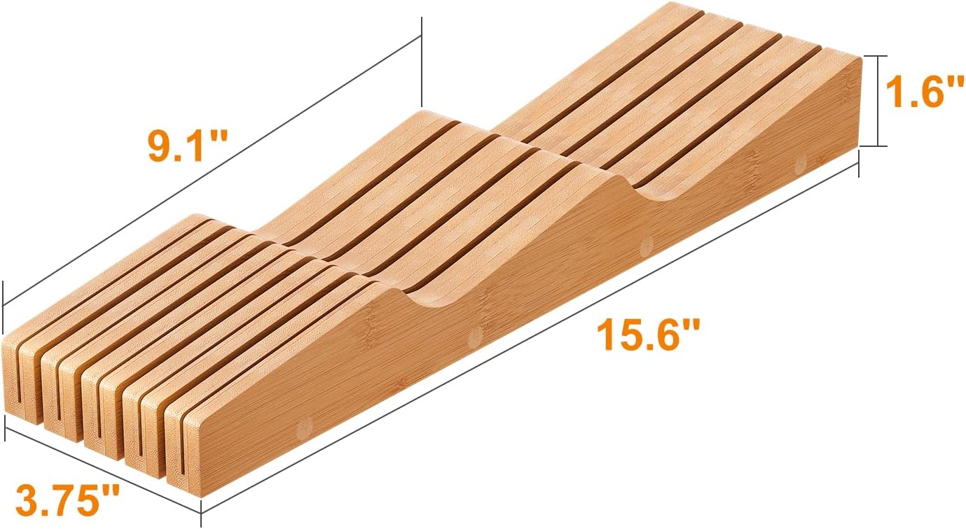 Space-Saving Bamboo Knife Block