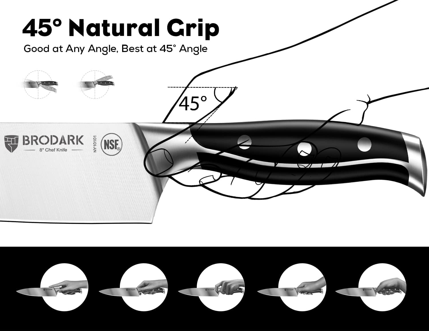BRODARK 15-Piece Professional Chef Knife Set