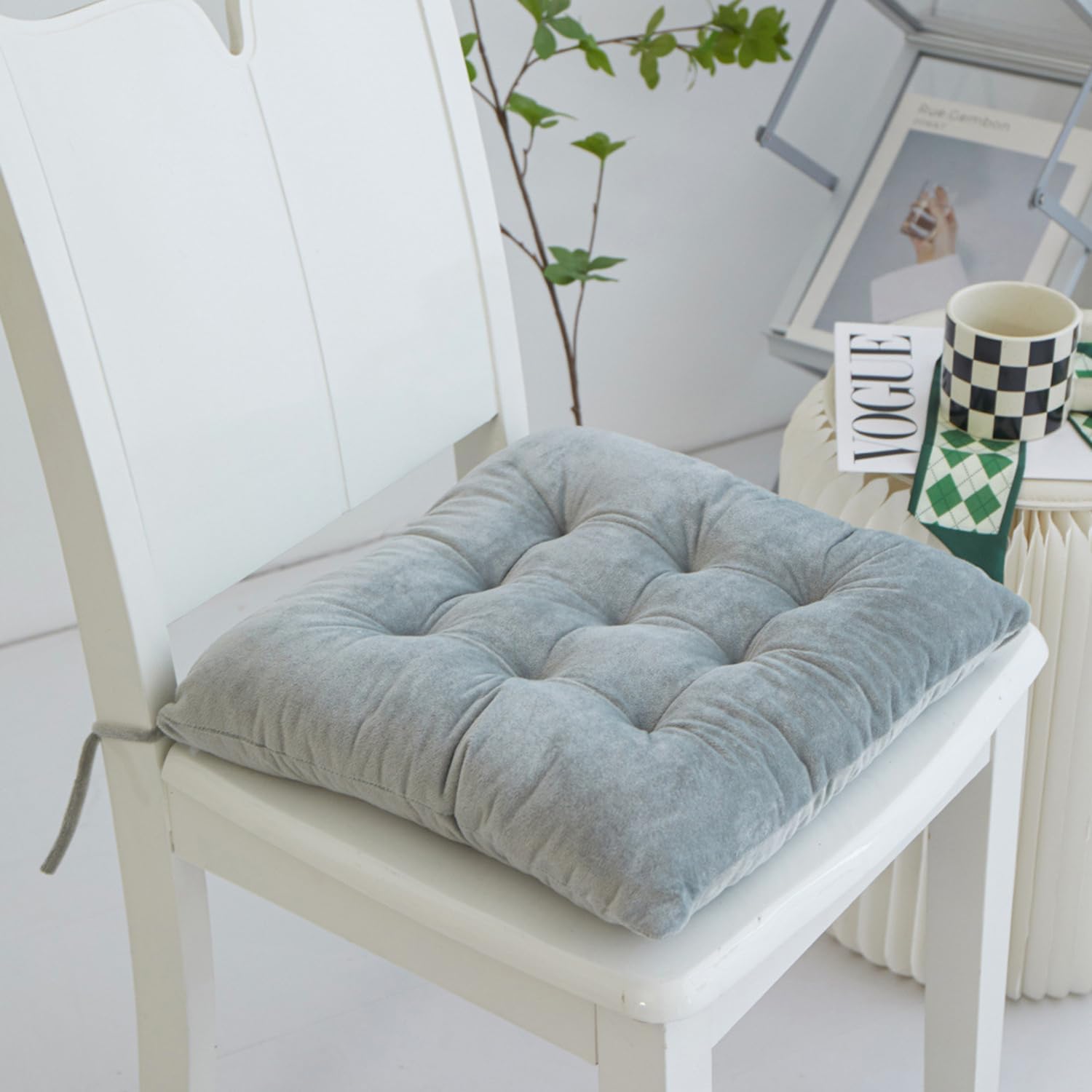 2-Piece Soft Chair Cushions with Anti-Slip Ties