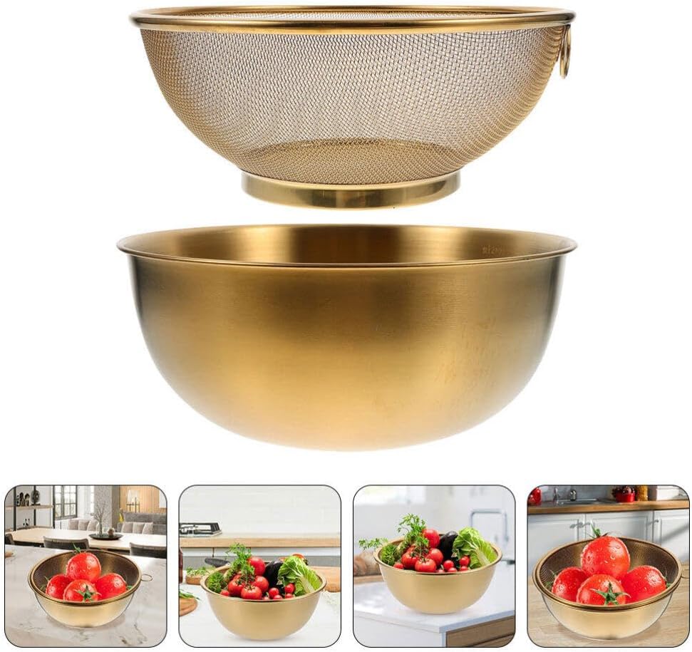 Rice Strainer 304 Stainless Steel Colander Set