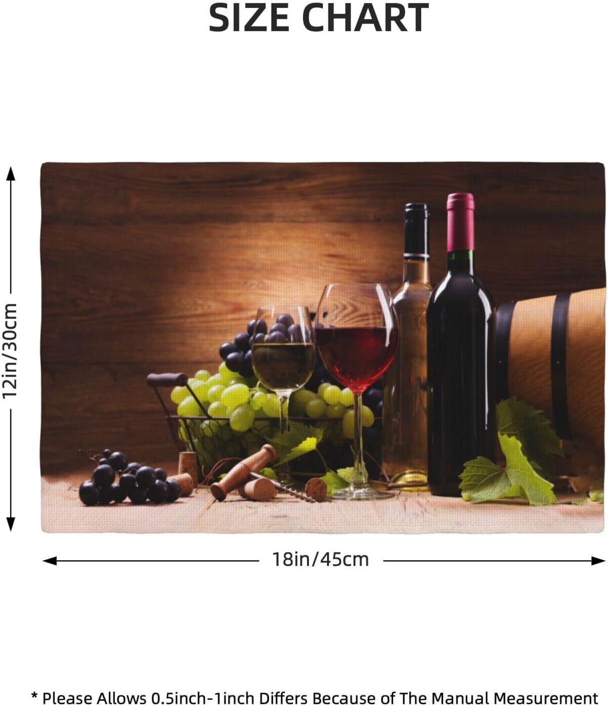VIGGINER Red and White Wine Glasses Placemats Set of 4