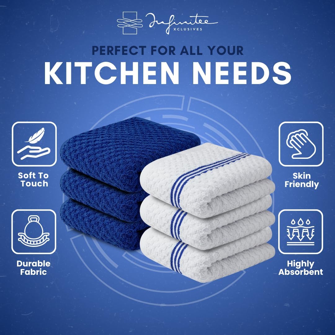 Ultra-Soft 15x25 Inch Kitchen Towels by Infinitee Xclusives