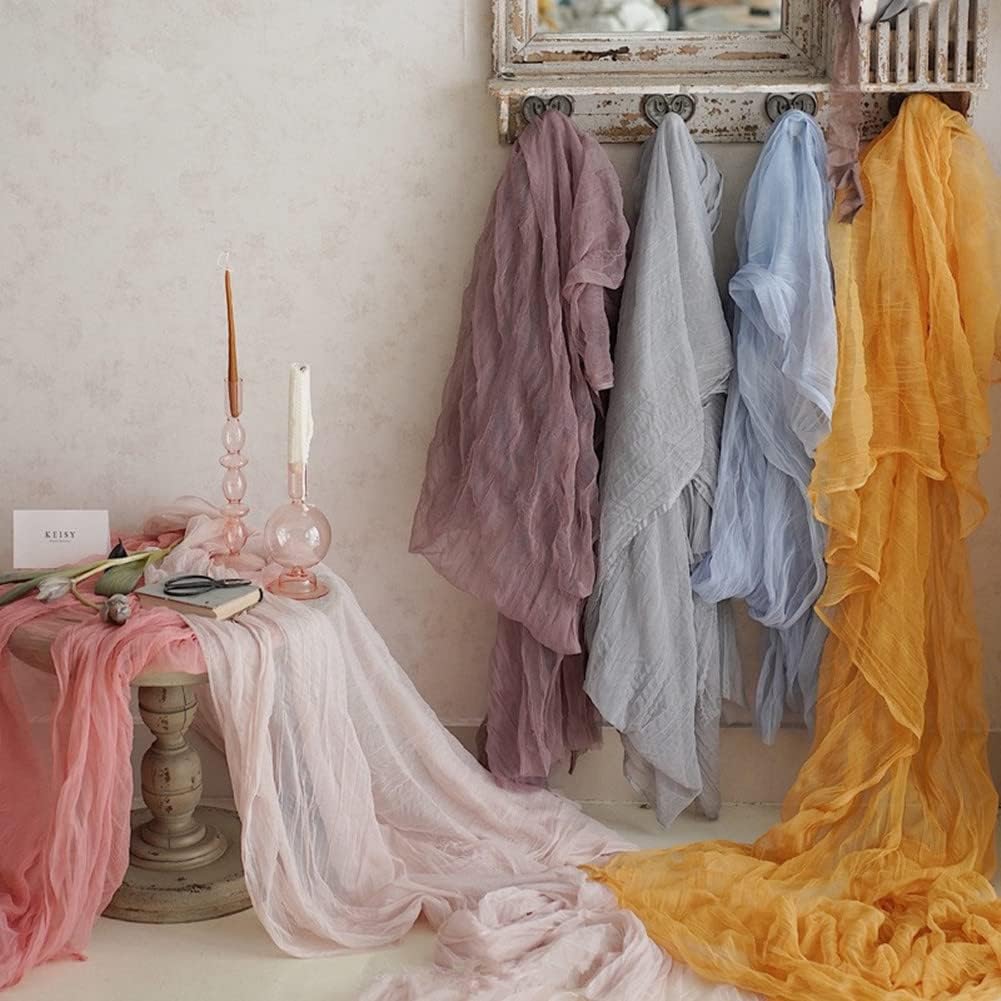 Cheesecloth Table Runner Pink or Purple 10-Ft Size