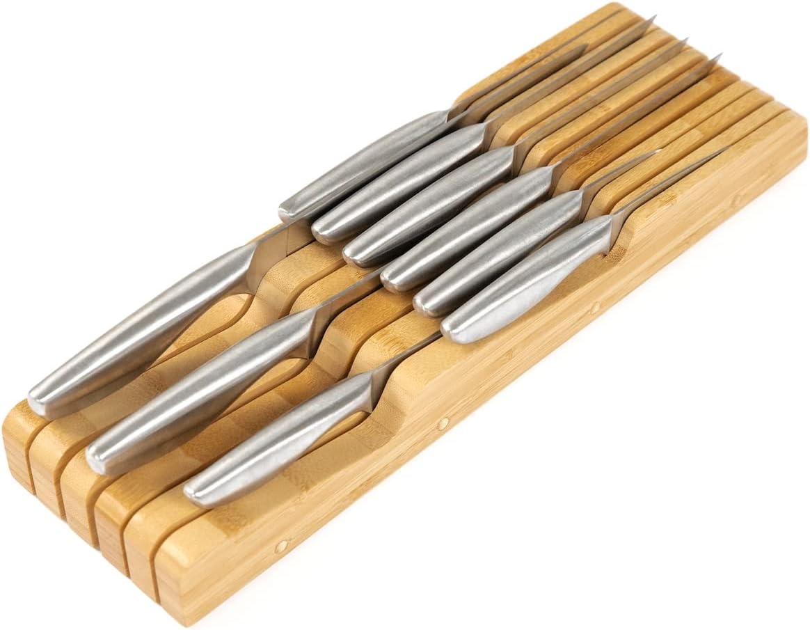 Bamboo Knives Block Multifunctional Organizer
