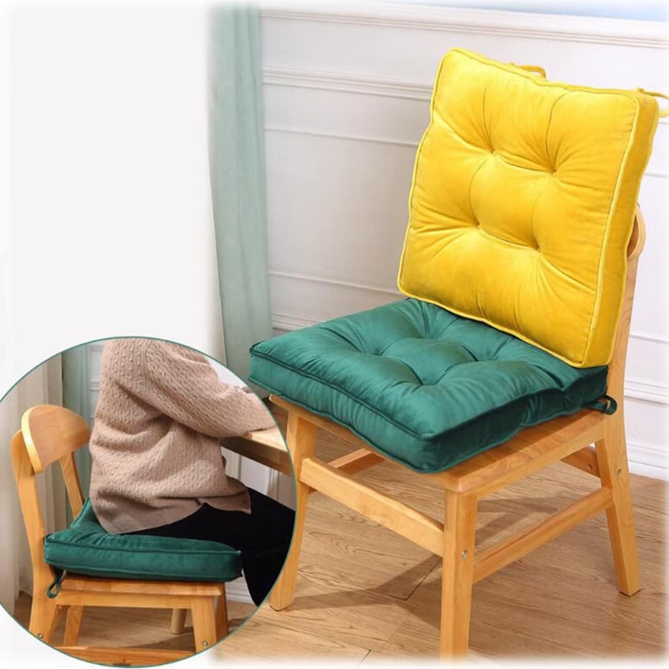 Cozy 2-Pack Velvet Seat Cushions for Dining Chairs