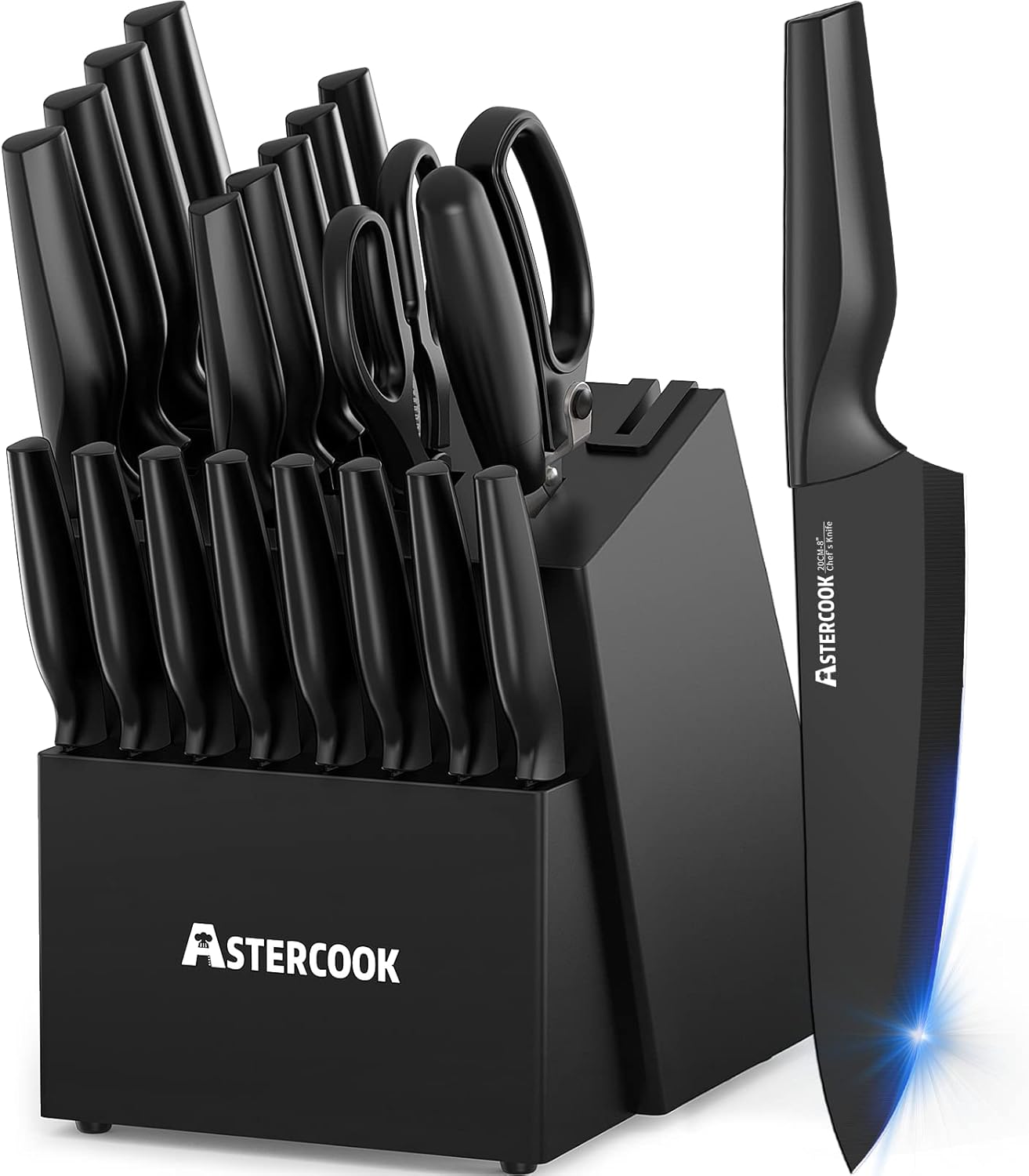 21-Piece Knife Set with Built-in Sharpener