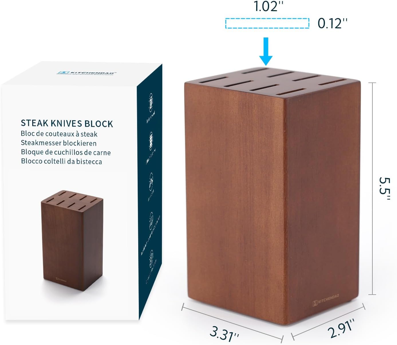 Sturdy 55-inch Wooden Steak Knife Holder