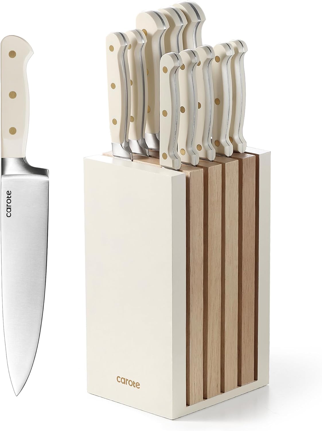 CAROTE 11-Piece Kitchen Knife Set with Block