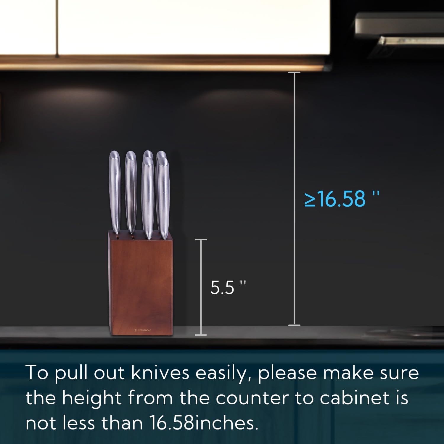 Sturdy 55-inch Wooden Steak Knife Holder
