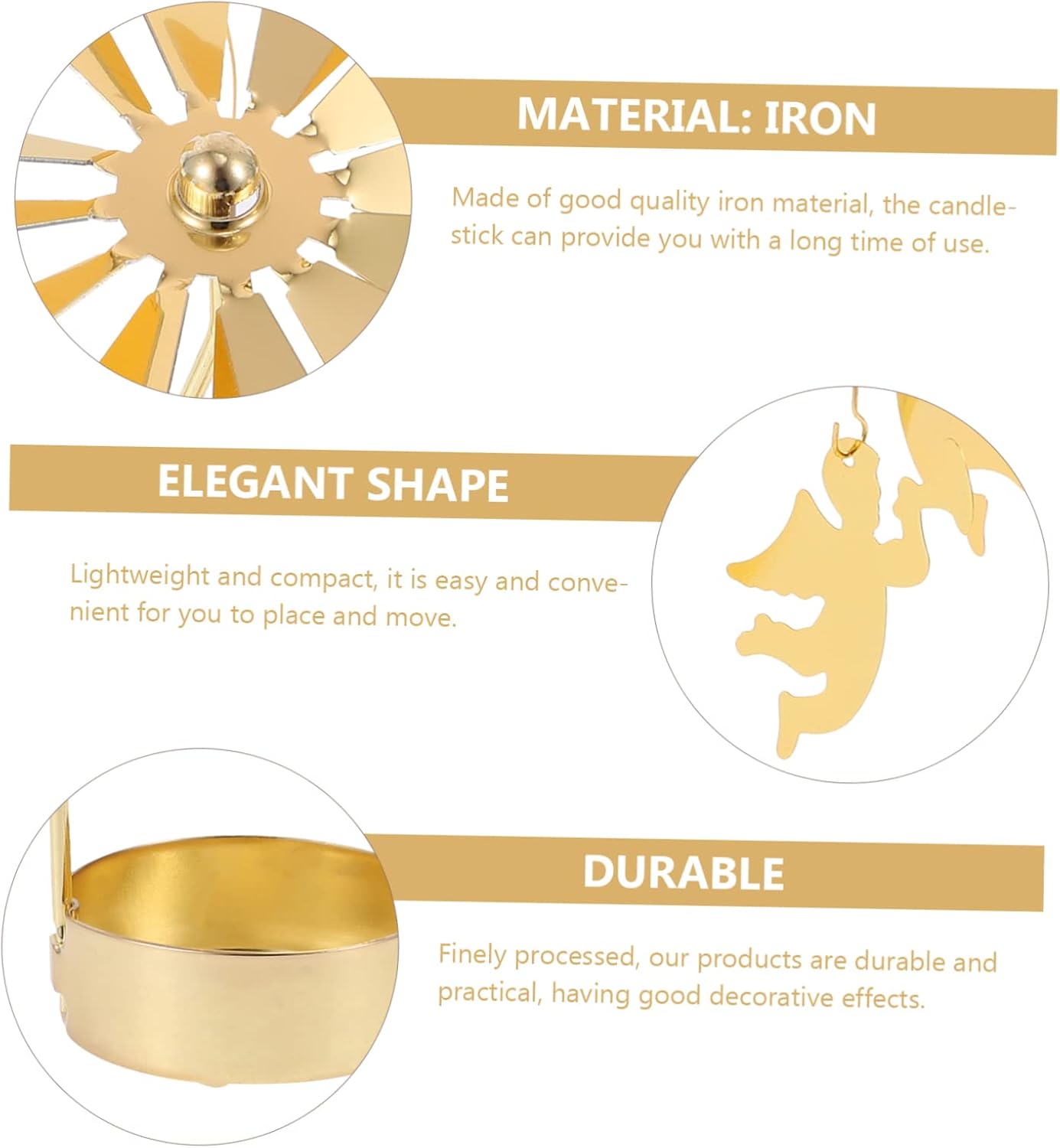 BAOBAOHU - Rotary Candle Holder Glowing Regenerating Elegant Candlestick for Home Wedding Use