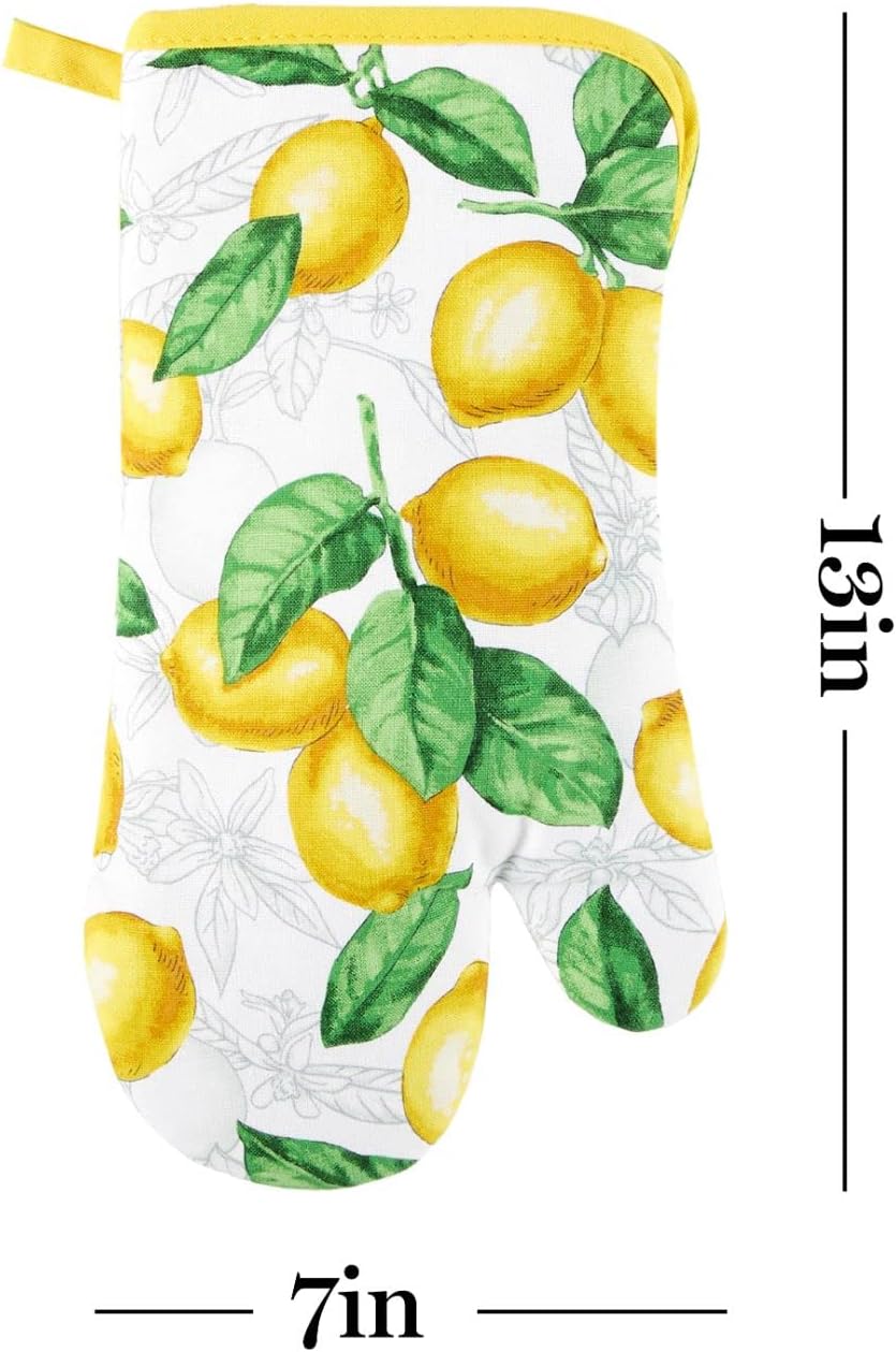 Martha Stewart 4-Pack Kitchen Set with Lots of Lemons Design