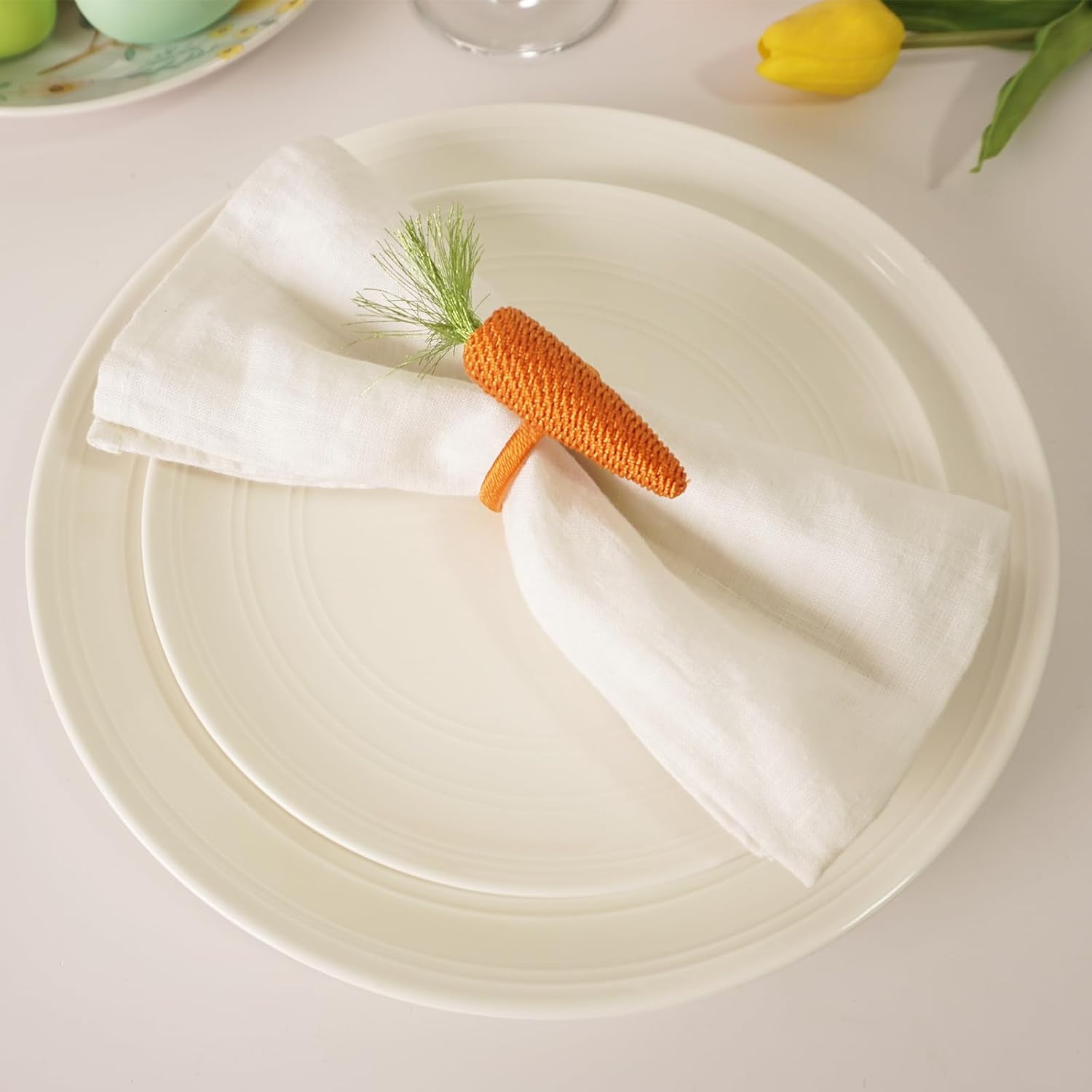 Easter Napkins with Carrots Set of 6