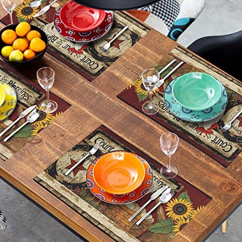 Vintage Rooster Placemats Set