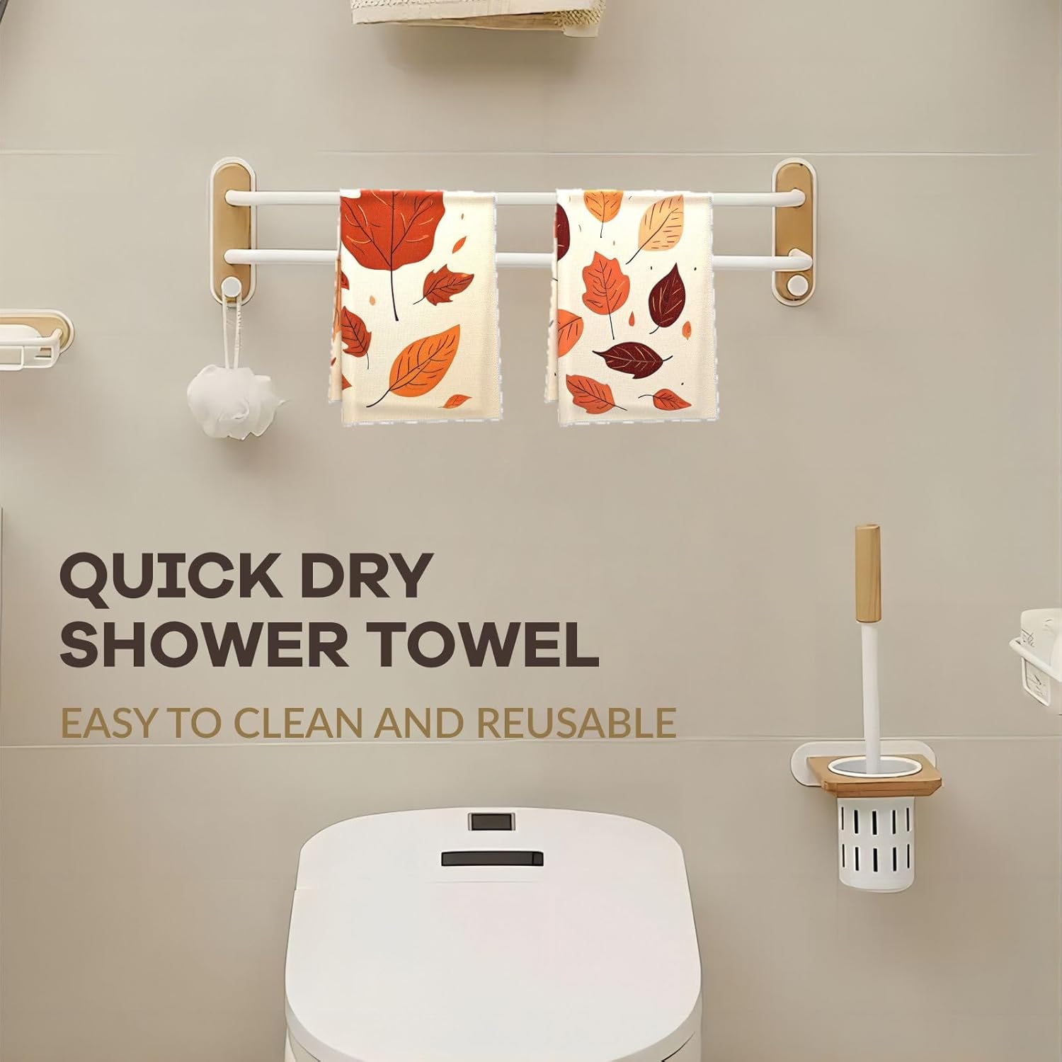 Oeught Autumn Comfort Towels Set - Soft Durable 16x24 Inch Leaf Designs