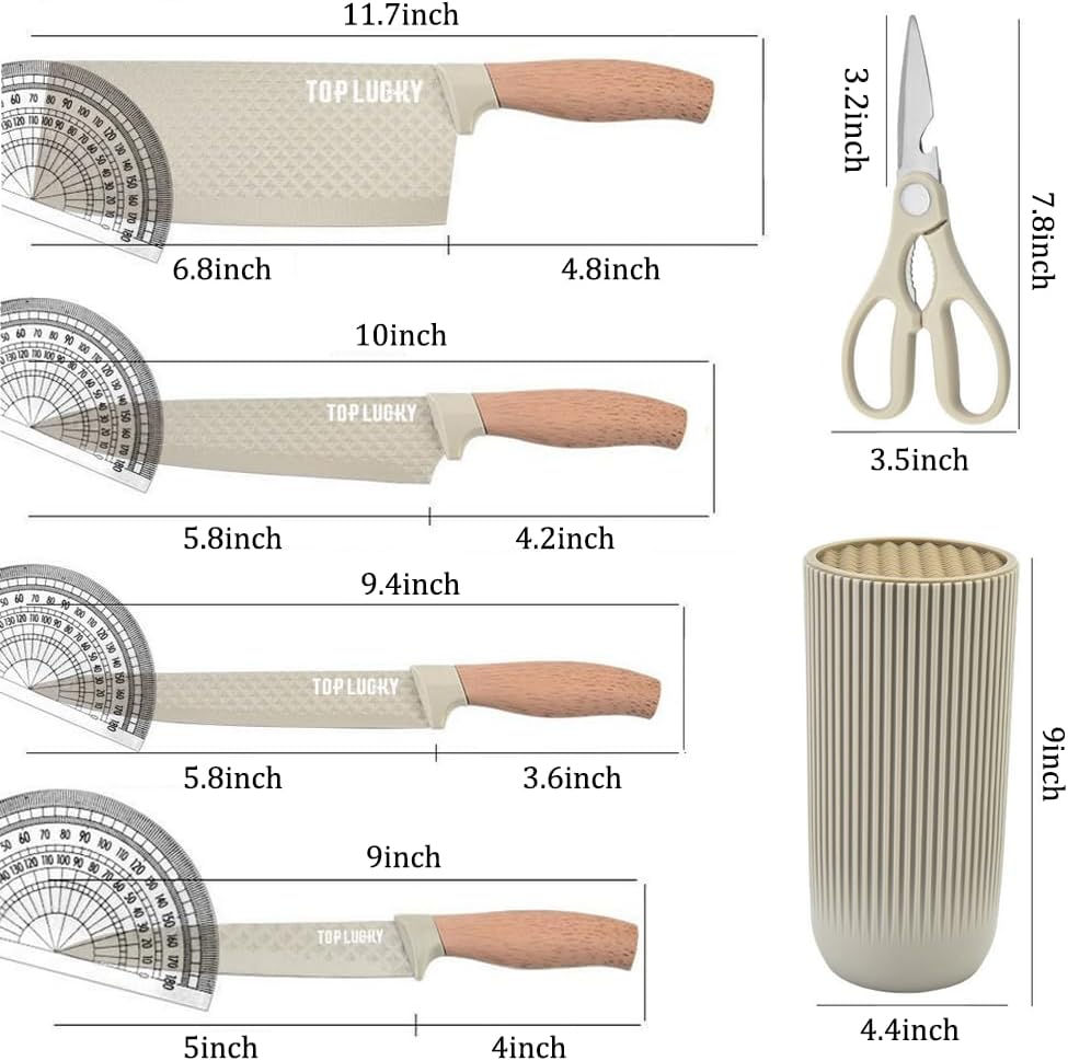 Ergonomic 6-Piece Anti-Rust Kitchen Knife Set