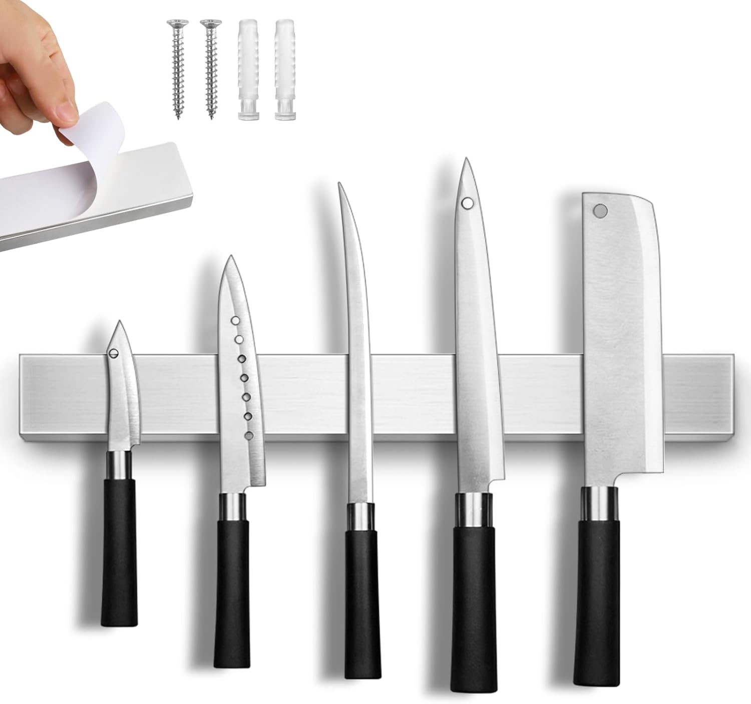 16 Inches Magnetic Knife Strip No Drill Wall Mount