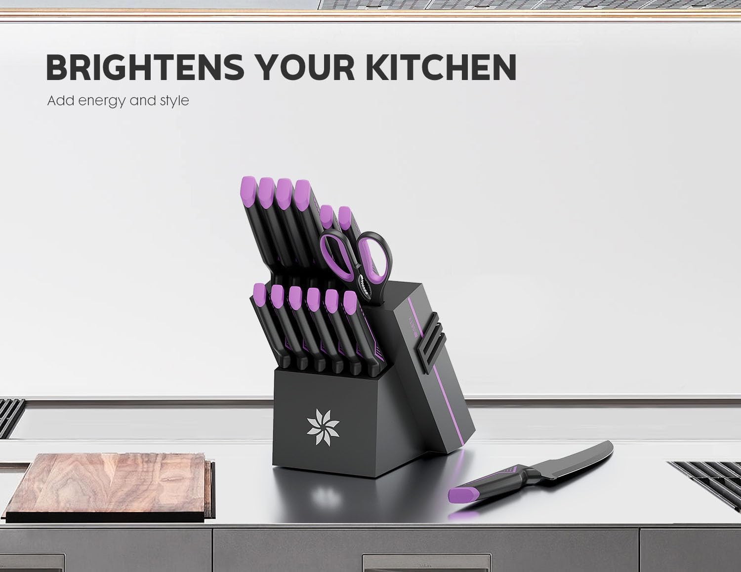 15-Piece Knife Set - Precision Cut - Built-in Sharpener - Modern Design