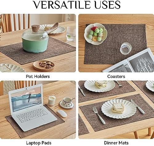 Stylish Faux Linen Placemats