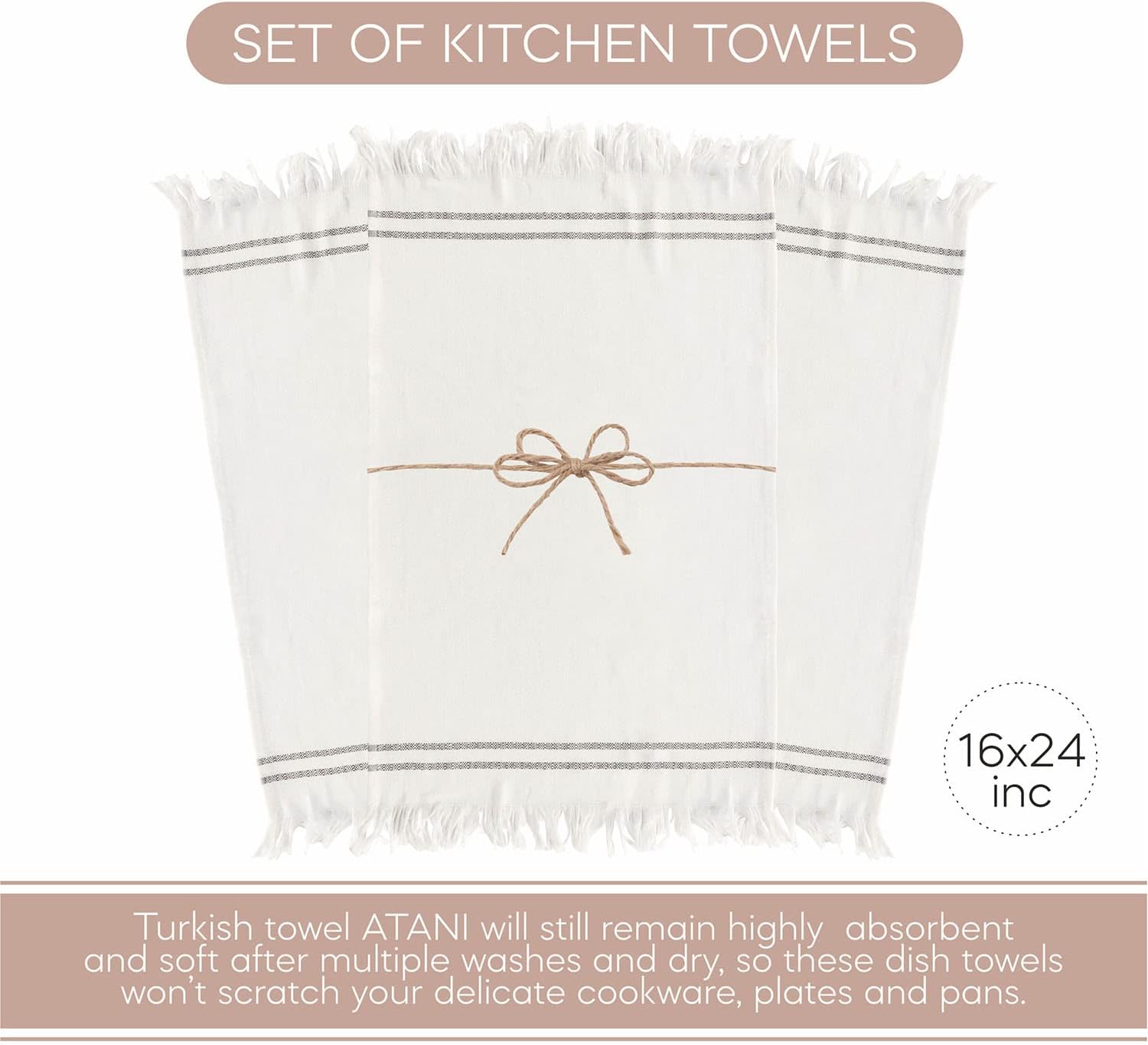 Premium Turkish Cotton Kitchen Towels Set