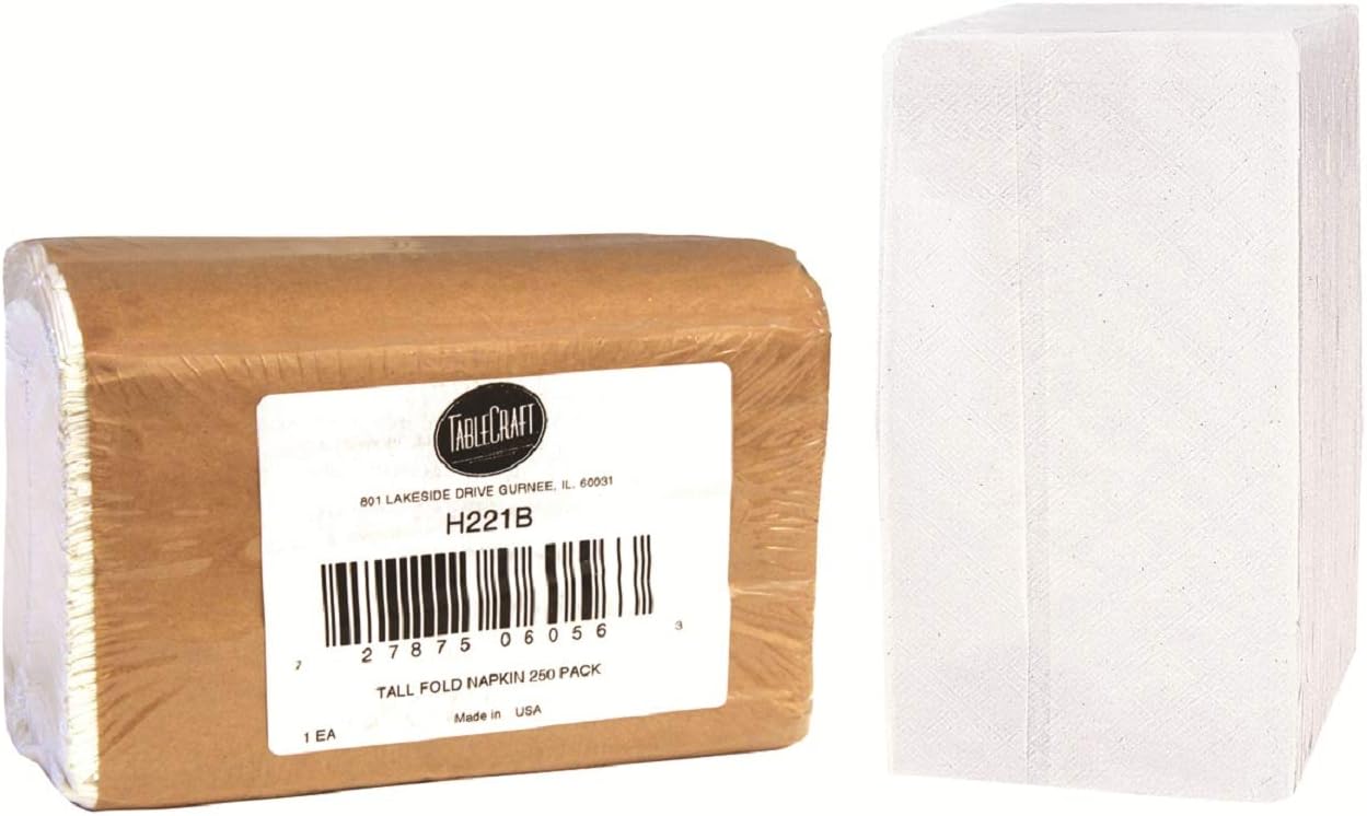 Tablecraft 250-Count 75x135 inch White Napkins